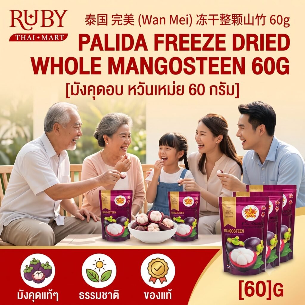 🔥 มังคุดอบแห้งฟรีซดราย ตราหวันเหม่ย (Wan Mei Mangosteen) 60g - มังคุดสุกแท้ เปรี้ยวหวานอมโดนใจ กรอบเบาสบาย! 🔥
