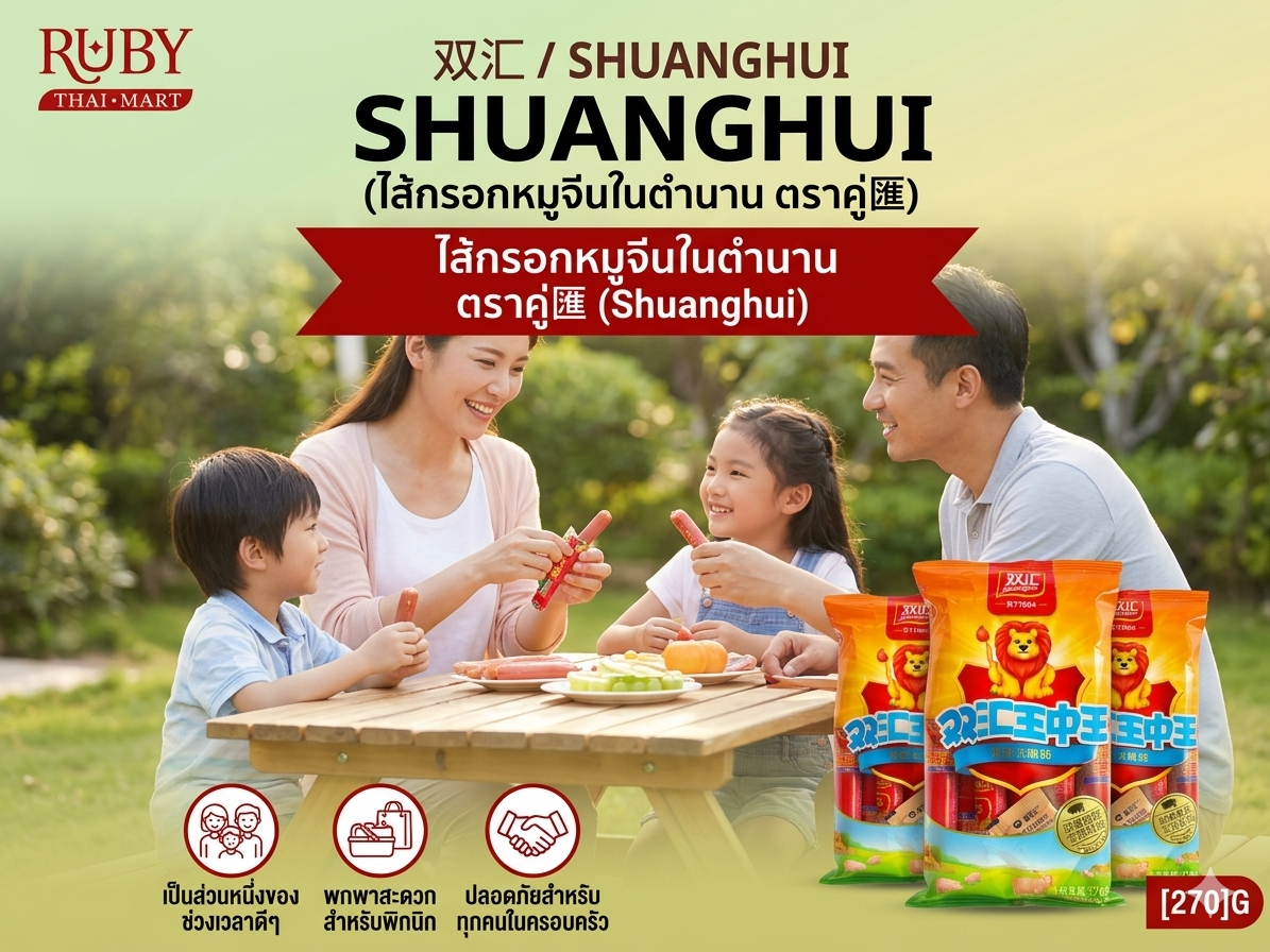 🔥 ไส้กรอกหมู ตราคู่匯 (Shuanghui) 270 กรัม - ต้นตำรับจีนแท้ อร่อยพร้อมทาน คุ้มค่าจุใจ! 🔥 - Image 2